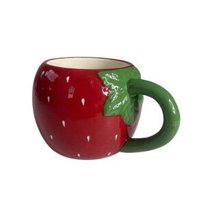 Coffee Mug Strawberry Themed Red New Earthenware By Room Essentials